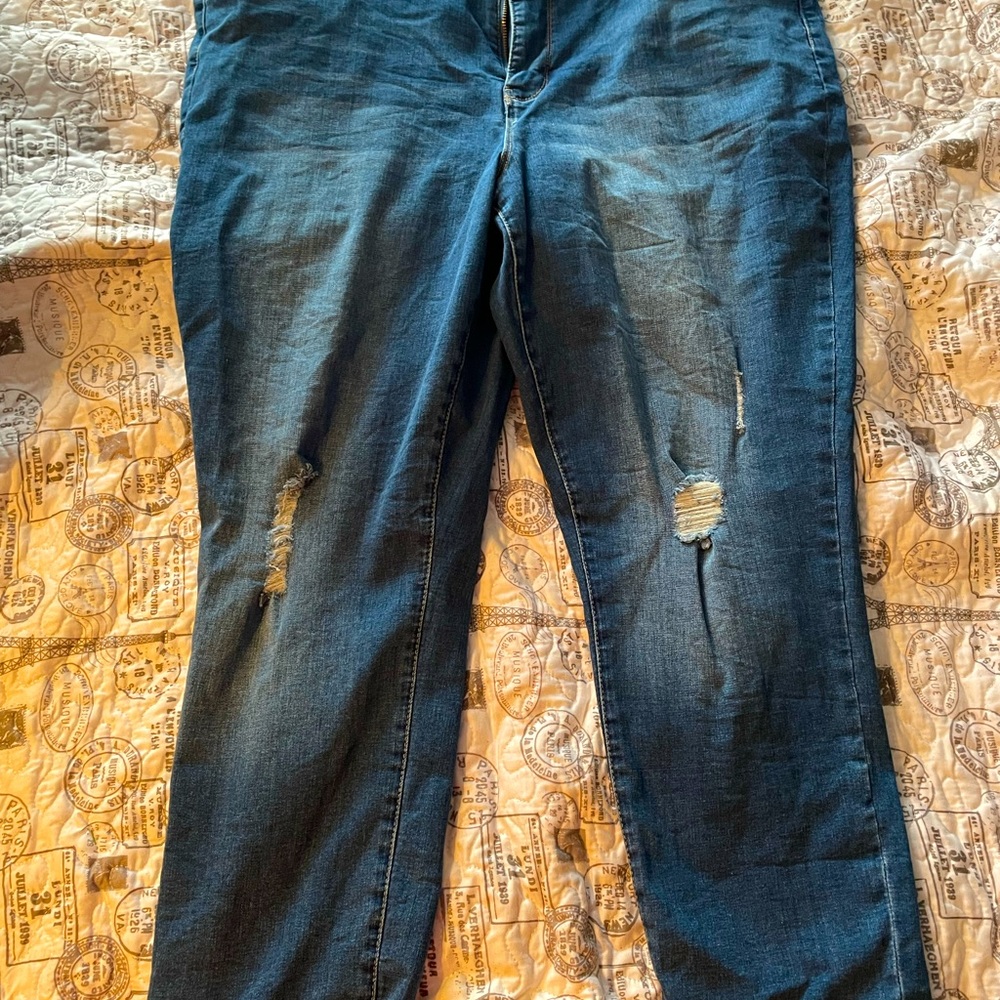 Royalty for me brand jeans. Ankle pant, high rise. Distressed look